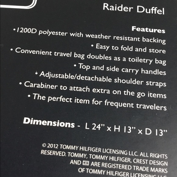 ‼️SOLD -OUT - ‼️ TOMMY HILFIGER DUFFLE TRAVEL BAG - Picture 7 of 8